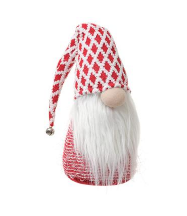 Père-Noël chapeau carrelé rouge et blanc