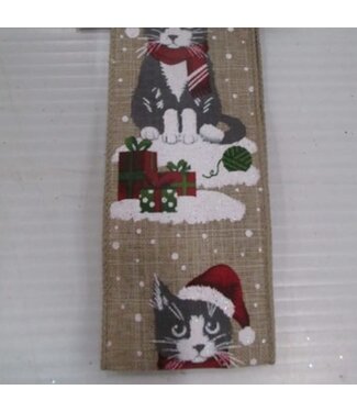 Ruban de jute avec chats
