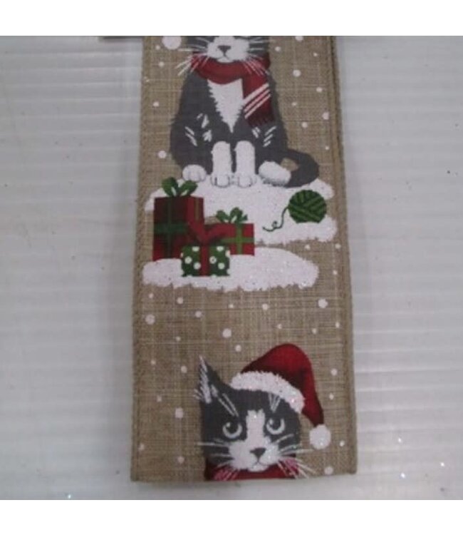 Ruban de jute avec chats