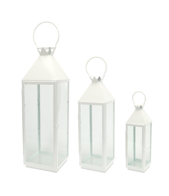 Lanterne de métal blanche