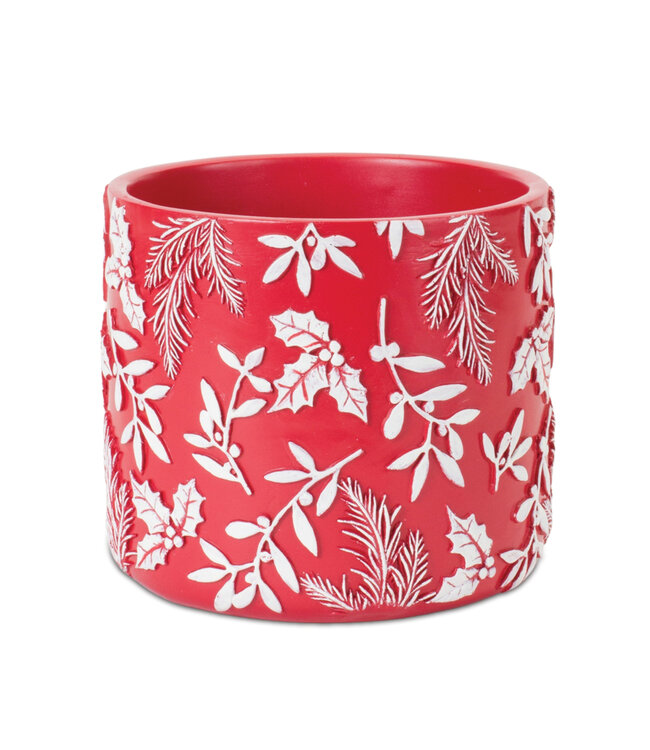 Cache-pot rouge de Noël