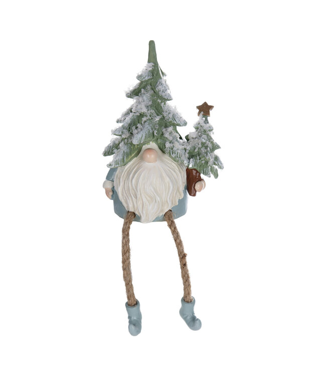Gnome bleu pâle avec pieds retombants