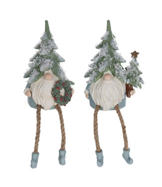 Gnome bleu pâle avec pieds retombants