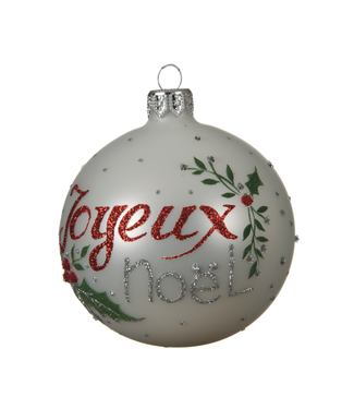 Boule de Noël en verre « Joyeux Noël »