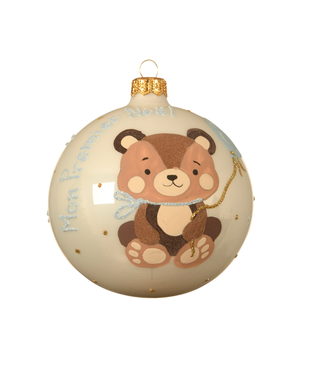 Boule de verre ourson Mon premier Noël
