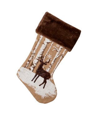Bas de Noël beige avec renne
