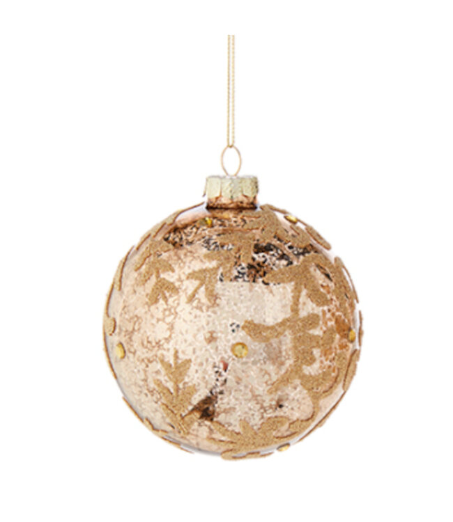 Boule de noël en verre bijoux or