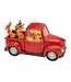 Lanterne d'eau de Noël camion rouge et rennes
