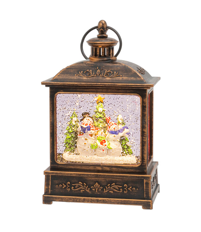Lanterne d’eau de Noël en métal bronze | Magie & féérie des Fêtes