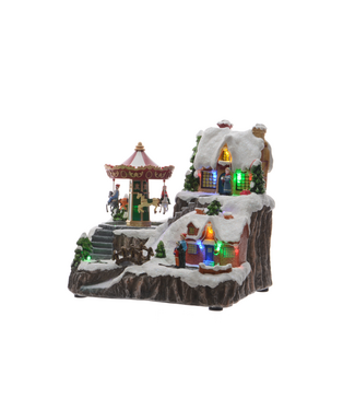 Village et carrousel en mouvement