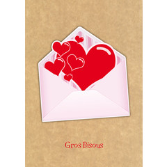 Cart'image Editions Carte enveloppe avec coeur