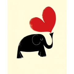 THE ART FILE Carte éléphant avec coeur