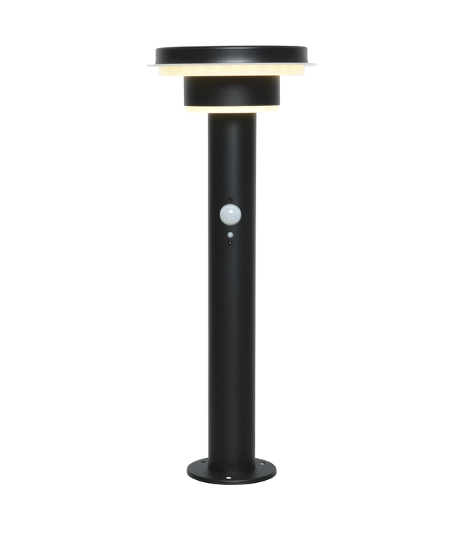 Lampe solaire ronde sur piquet | Éclairage extérieur élégant