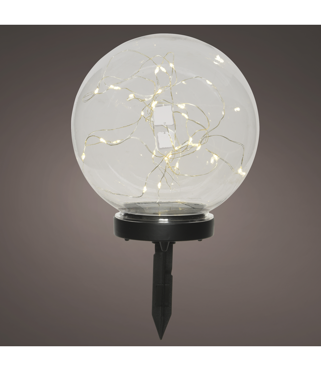 Boule lumineuse solaire sur piquet | Éclat chaleureux pour votre jardin