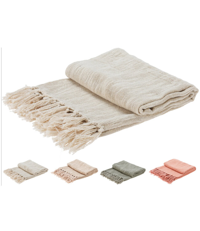 Jeté en coton rose 51 x 67 po