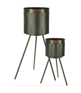Cache-pot sur pieds vert 7,5 po