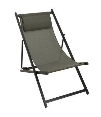 Chaise de détente pliante avec coussin vert
