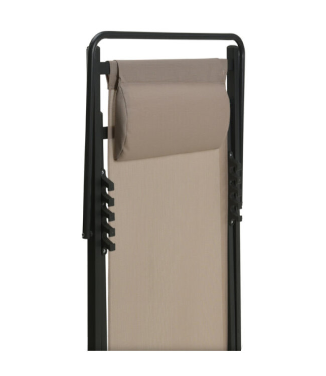 Chaise de détente pliante avec coussin taupe | Design emblématique pour intérieur et extérieur