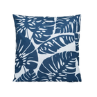 Coussin motif feuilles bleues