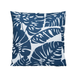 Coussin motif feuilles bleues