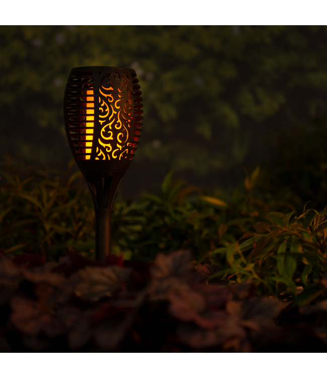 Lumière de jardin solaire effet flamme