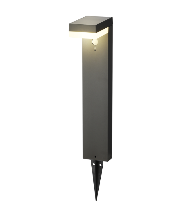 Lampe solaire carré sur piquet 10.5 po | Éclairage extérieur design