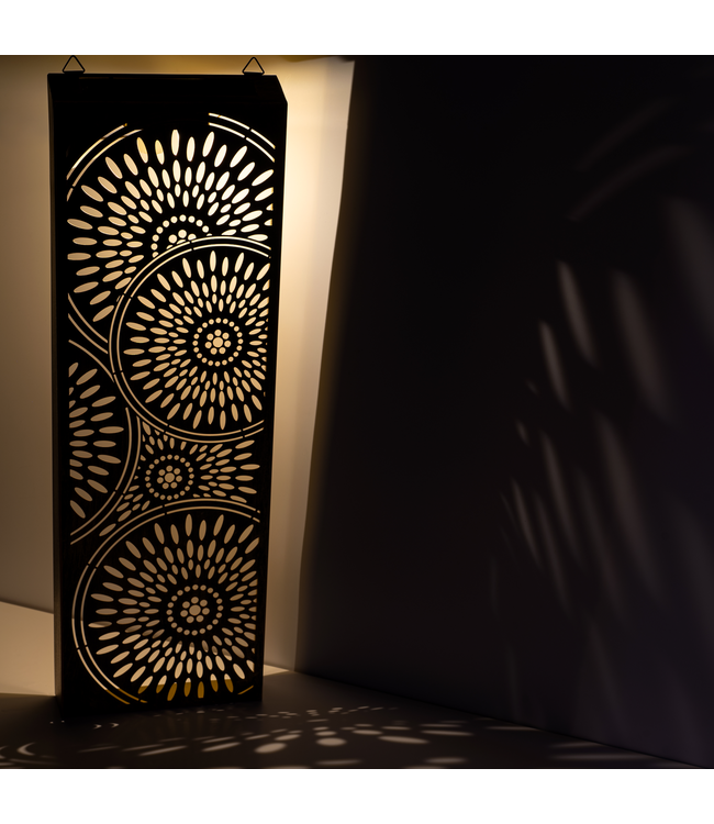 Lampe murale solaire fleurs blanc chaud