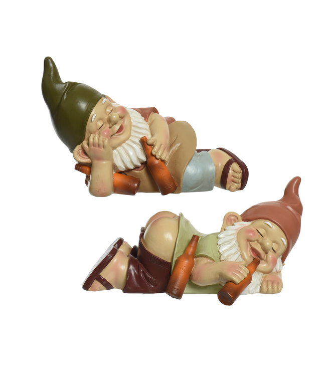 Gnome en polyrésine bonnet vert 8,5 po