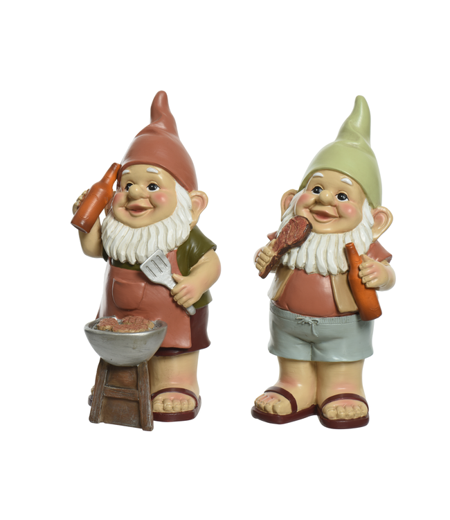 Gnome en polyrésine steak 9 po | Décoration de jardin amusante et originale