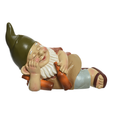 Gnome en polyrésine bonnet vert 8,5 po