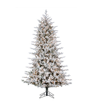 Sapin Stockholm givré 1371T 700 lumières 7,5 pi x 57 po
