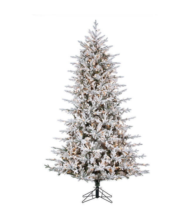 Sapin Stockholm givré 1371T 700 lumières 7,5 pi x 57 po