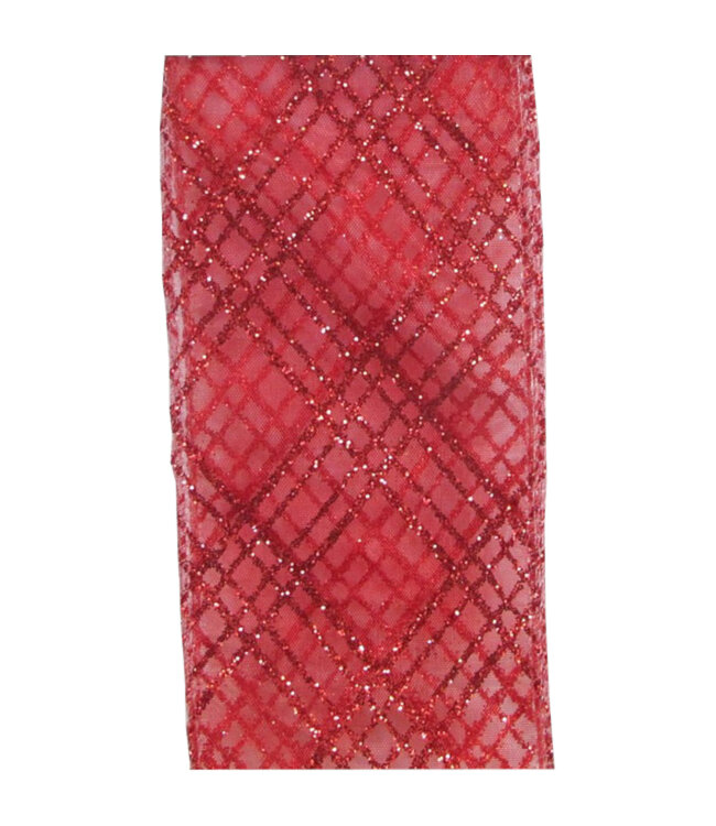 Ruban rouge losange brillant 2,5 po x 10 vgs