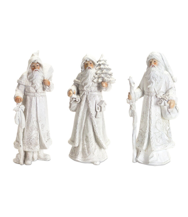 Père-Noël blanc randonné 13 po (3 ass.)