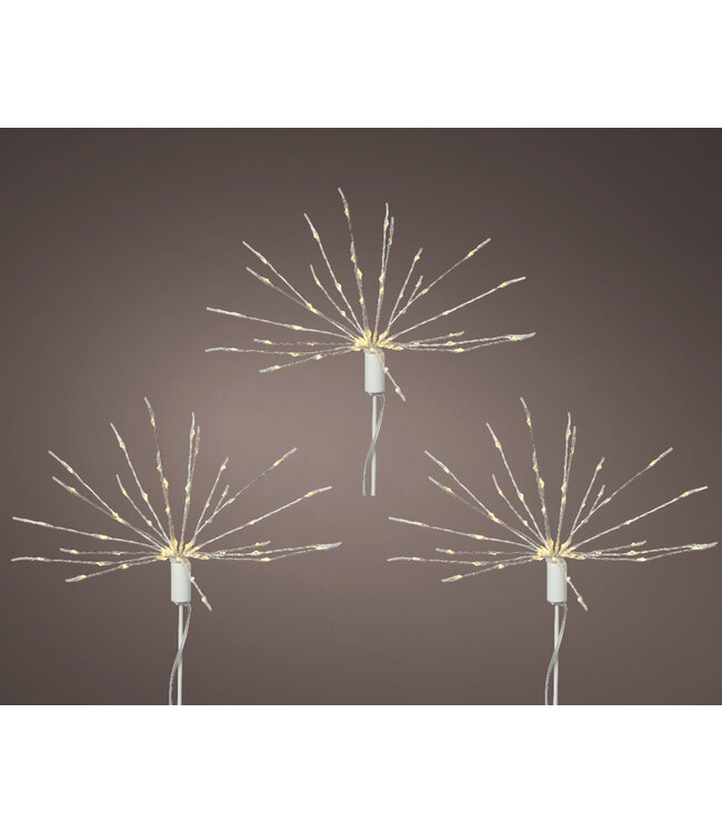 Étoiles lumineuses sur piquet blanc chaud (3)