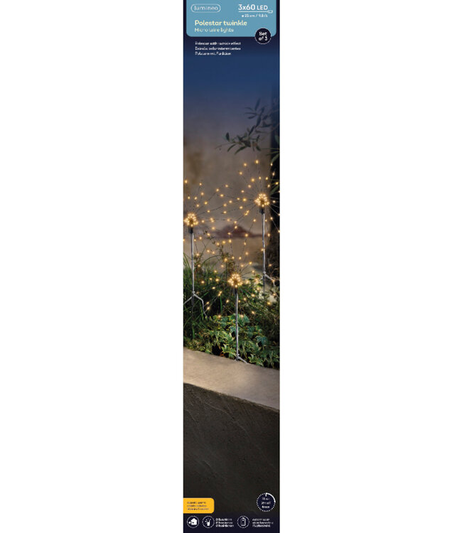 Étoiles lumineuses sur piquet blanc classique (3)
