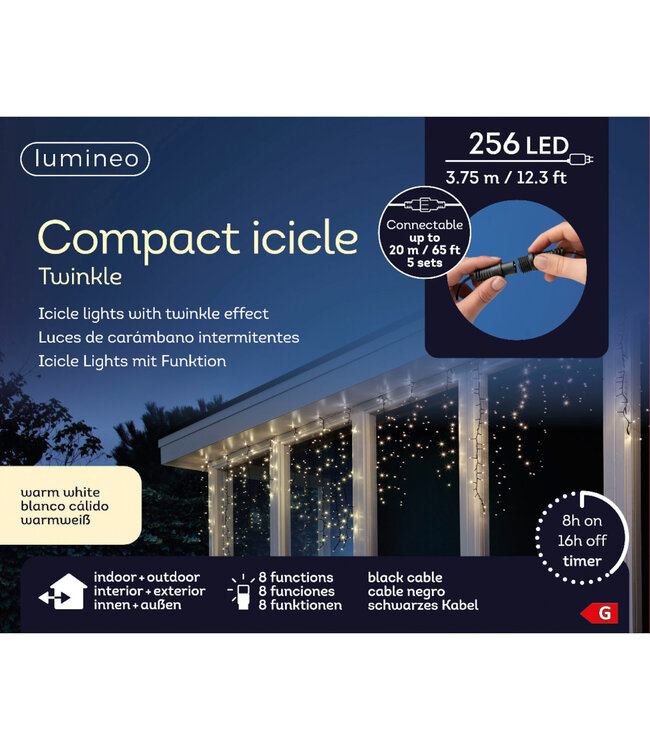 Lumières effet glaçons blanc chaud 12 pi