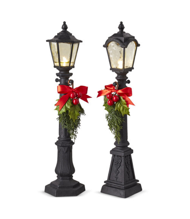 Lampadaire noir, boucle rouge 19 po (2 ass.)