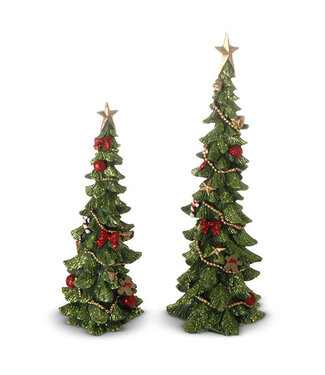 Sapin vert brillant décoré 9 po