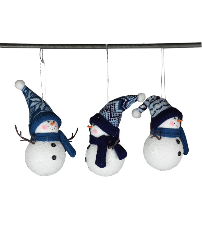 Ornement bonhomme de neige 8 po (3 ass.)