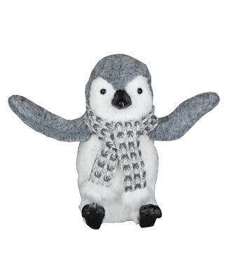 Pingouin gris foncé avec foulard 10 po