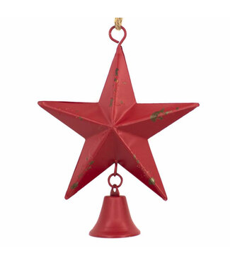 Étoile avec cloche rouge 13 po