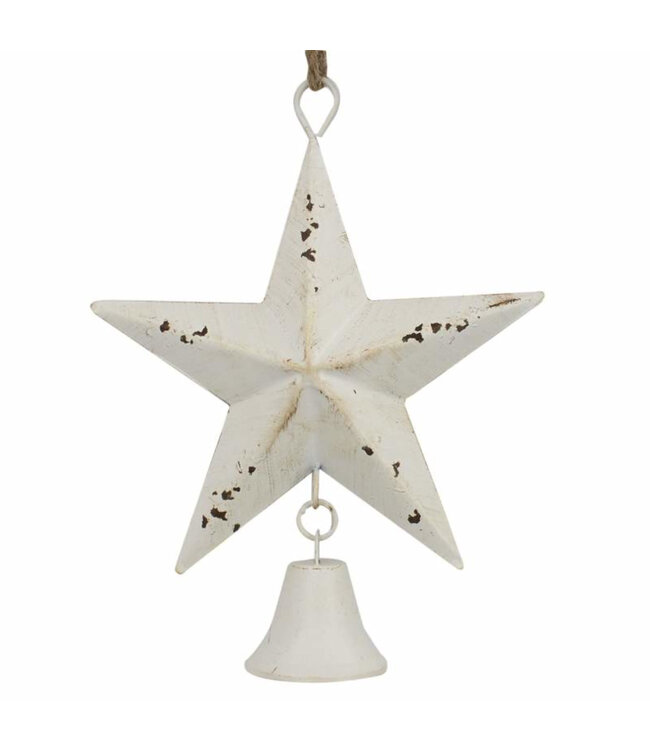 Étoile avec cloche blanc 13 po