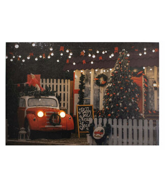 Cadre LED voiture et sapin 24 x 16 po