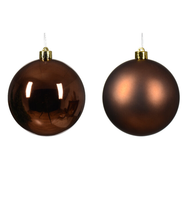 Boules de plastique espresso mat/brillant 4 po (boîte de 4)