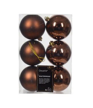 Boules plastique espresso mat/brillant 3 po (boîte de 6)