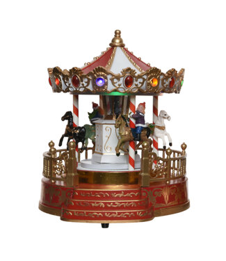 Carrousel blanc, rouge et or 8,5 po