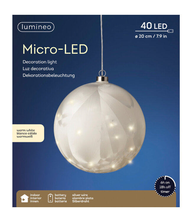 Boule lumineuse à batterie 8 po