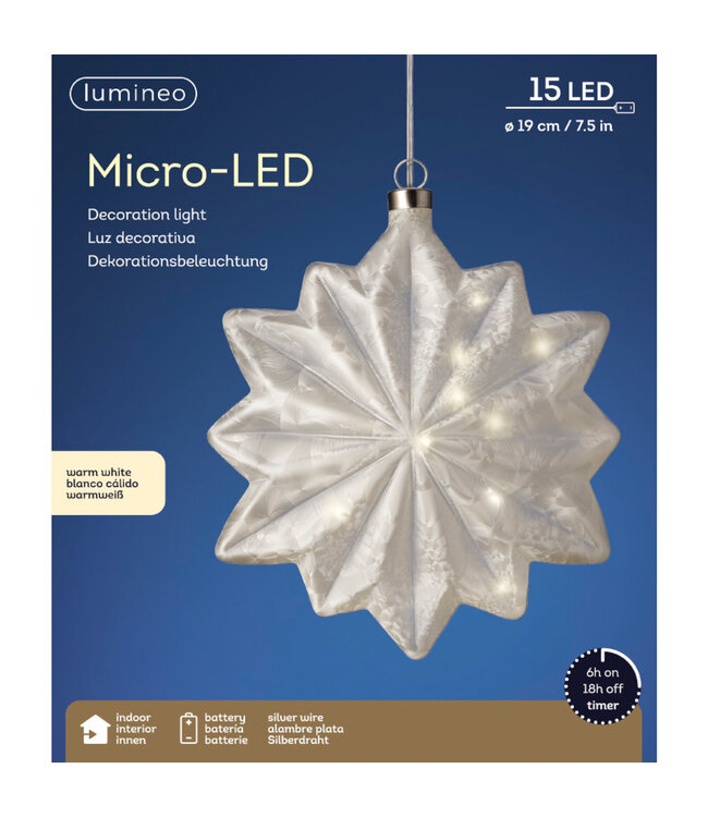 Ornement flocon LED 7,5 po