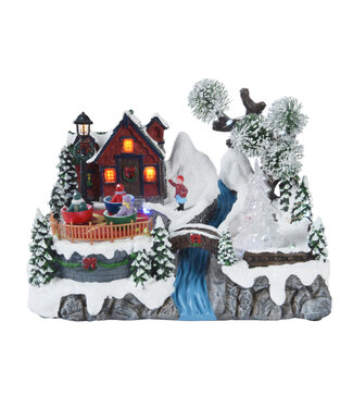 Enfants dehors au chalet LED 10,5 po